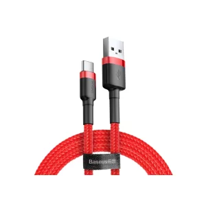 Kontrolsat - Cabo Baseus - USB-A p/ USB-C - 3A - 0.5M - Vermelho - CATKLF-A09