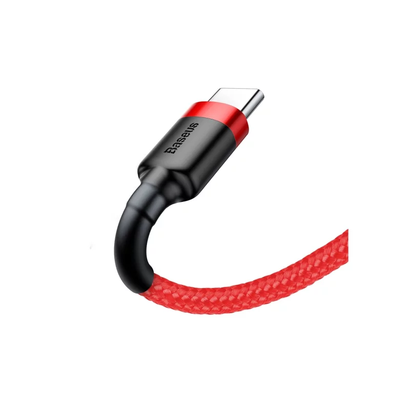 Kontrolsat - Cabo Baseus - USB-A p/ USB-C - 3A - 0.5M - Vermelho - CATKLF-A09