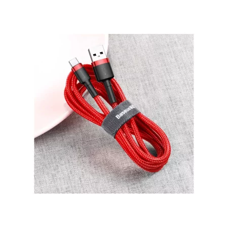 Kontrolsat - Baseus Cable - USB-A to USB-C - 3A - 0.5M - Red - CATKLF-A09 Kontrolsat - Baseus Cable - USB-A to USB-C - 3A - 0.5M - Red - CATKLF-A09