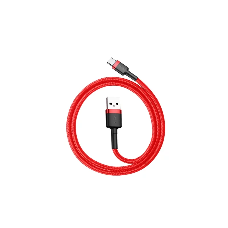 Kontrolsat - Cabo Baseus - USB-A p/ USB-C - 3A - 0.5M - Vermelho - CATKLF-A09