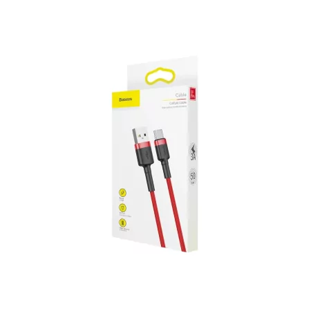 Kontrolsat - Baseus Cable - USB-A to USB-C - 3A - 0.5M - Red - CATKLF-A09 Kontrolsat - Baseus Cable - USB-A to USB-C - 3A - 0.5M - Red - CATKLF-A09