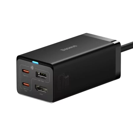 Kontrolsat - Carregador Baseus GaN5 Pro Fast Charger 67W Dual USB-C/USB-A Preto + HDMI - Preto Kontrolsat - Carregador Baseus GaN5 Pro Fast Charger 67W Dual USB-C/USB-A Preto + HDMI - Preto