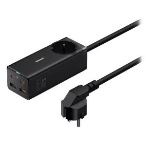 Kontrolsat - Carregador Baseus GaN3 Pro Fast Charger 65W Dual USB-C/USB-A Preto + Tomada AC