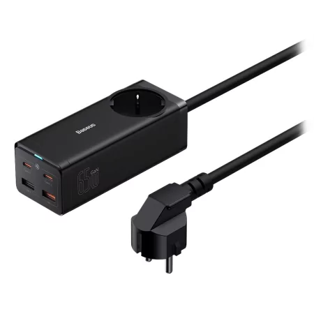 Kontrolsat - Carregador Baseus GaN3 Pro Fast Charger 65W Dual USB-C/USB-A Preto + Tomada AC Kontrolsat - Carregador Baseus GaN3 Pro Fast Charger 65W Dual USB-C/USB-A Preto + Tomada AC