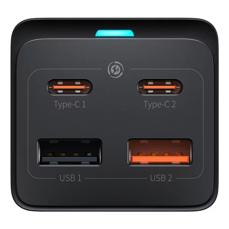 Kontrolsat - Baseus GaN3 Pro Fast Charger 65W Dual USB-C/USB-A Black + AC Socket