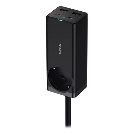 Kontrolsat - Carregador Baseus GaN3 Pro Fast Charger 65W Dual USB-C/USB-A Preto + Tomada AC Kontrolsat - Carregador Baseus GaN3 Pro Fast Charger 65W Dual USB-C/USB-A Preto + Tomada AC