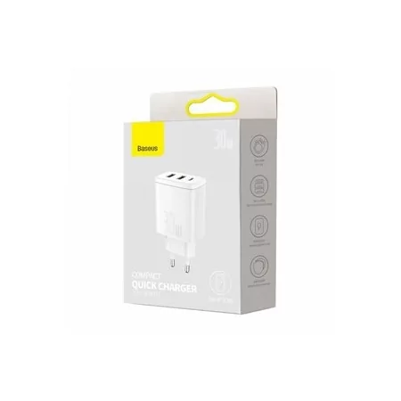 Kontrolsat - Carregador Baseus Compact CCXJ-E02 30W Fast Charger PD 3.0 - Branco Kontrolsat - Carregador Baseus Compact CCXJ-E02 30W Fast Charger PD 3.0 - Branco