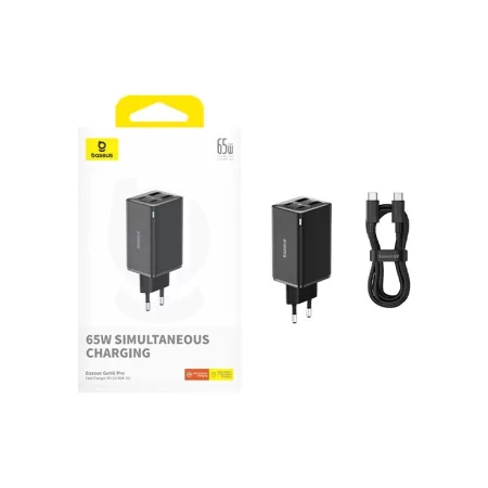 Kontrolsat - Baseus GaN6 Pro Dual USB-A/USB-C 65W Fast Charger PD 3.0 - Black Kontrolsat - Baseus GaN6 Pro Dual USB-A/USB-C 65W Fast Charger PD 3.0 - Black