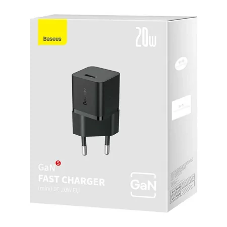 Kontrolsat - Baseus GaN5 Fast Charger (Mini) USB-C - 20W - Black Kontrolsat - Baseus GaN5 Fast Charger (Mini) USB-C - 20W - Black