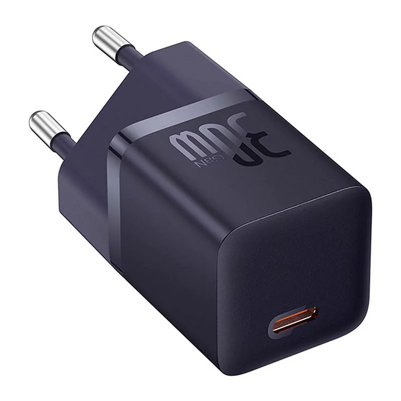 Kontrolsat - Carregador Baseus GaN5 Fast Charger (Mini) USB-C 30W - Roxo
