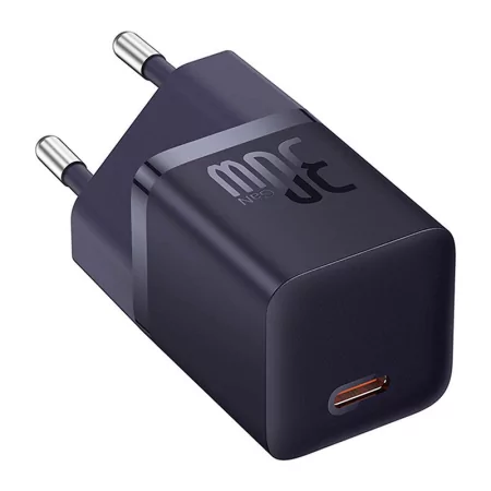 Kontrolsat - Carregador Baseus GaN5 Fast Charger (Mini) USB-C 30W - Roxo Kontrolsat - Carregador Baseus GaN5 Fast Charger (Mini) USB-C 30W - Roxo
