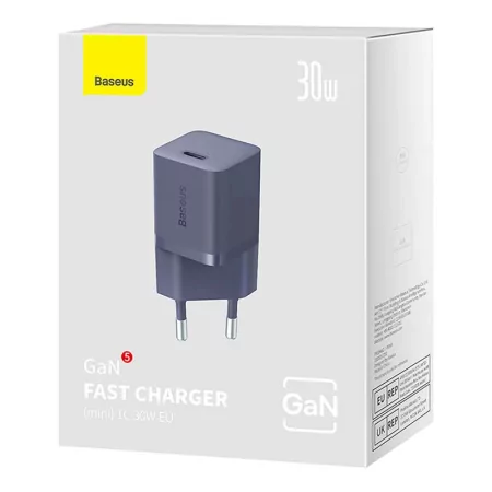 Kontrolsat - Carregador Baseus GaN5 Fast Charger (Mini) USB-C 30W - Roxo Kontrolsat - Carregador Baseus GaN5 Fast Charger (Mini) USB-C 30W - Roxo