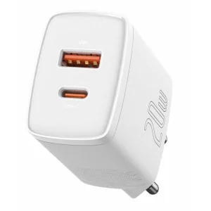 Kontrolsat - Baseus Compact Charger - USB-C/USB-A - 20W - 3.0 - White - CCXJ-B02
