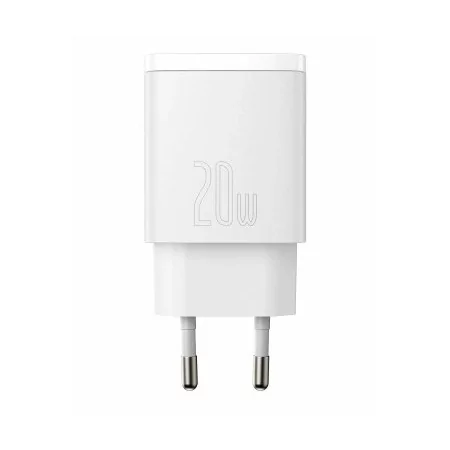 Kontrolsat - Carregador Baseus Compact - USB-C/USB-A - 20W - 3.0 - Branco - CCXJ-B02 Kontrolsat - Carregador Baseus Compact - USB-C/USB-A - 20W - 3.0 - Branco - CCXJ-B02