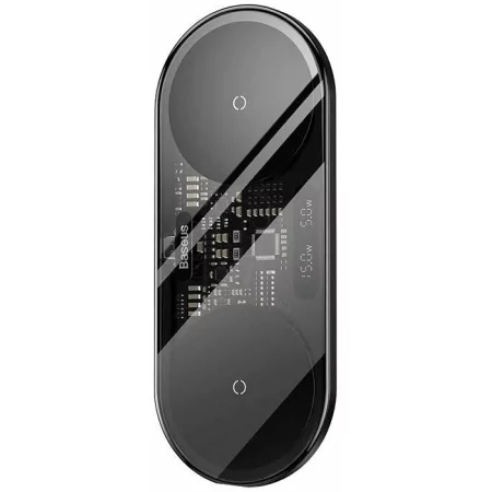 Kontrolsat - Baseus Dual USB-C 20W Wireless Charger - Black Kontrolsat - Baseus Dual USB-C 20W Wireless Charger - Black