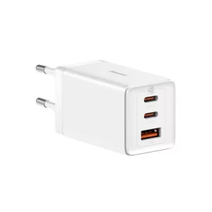 Kontrolsat - Carregador Baseus GaN5 Pro Dual USB-C + USB-A 65W Fast Charger Branco + Cabo USB-C 100W 1m