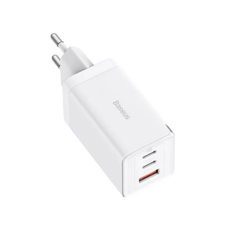 Kontrolsat - Baseus GaN5 Pro Dual USB-C + USB-A 65W Fast Charger White + USB-C Cable 100W 1m