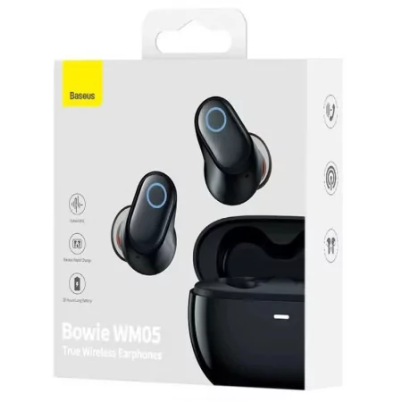 Kontrolsat - Earbuds Baseus Bowie WM05 True Wireless - Preto Kontrolsat - Earbuds Baseus Bowie WM05 True Wireless - Preto