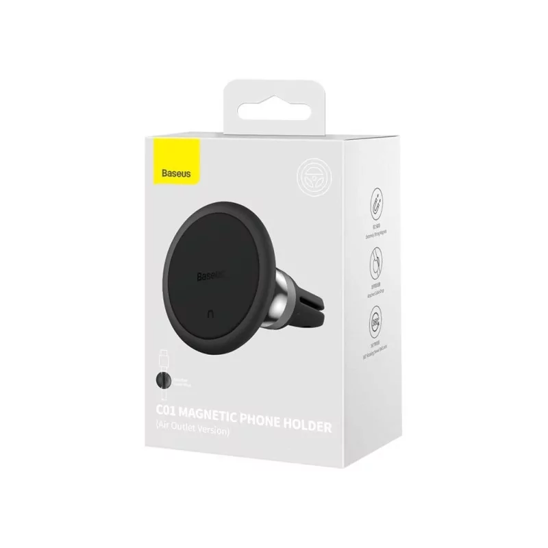 Kontrolsat - Suporte para Carro Baseus C01 Magnetic Air Vent Car Mount - Preto