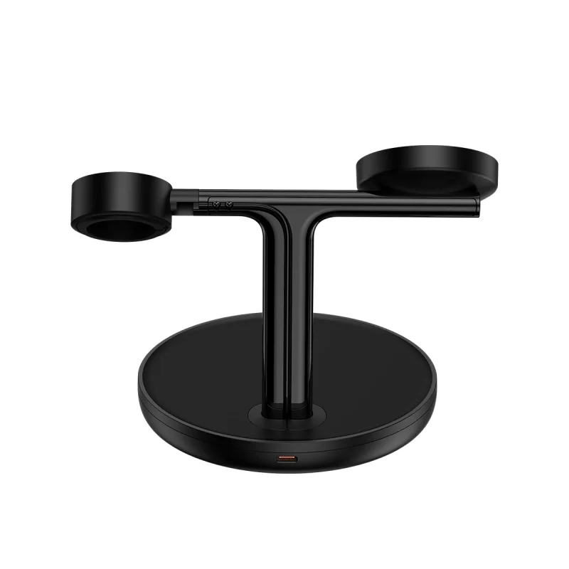 Kontrolsat - Carregador Wireless Baseus Swan 3-em-1 c/MagSafe 20W Preto Kontrolsat - Carregador Wireless Baseus Swan 3-em-1 c/MagSafe 20W Preto