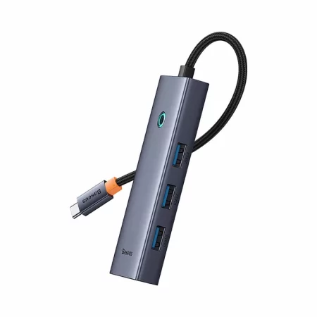 Kontrolsat - Adaptador USB-C Baseus Flite (1xHdmi 4K@30Hz + 4xUsb 3.0) Cinza Kontrolsat - Adaptador USB-C Baseus Flite (1xHdmi 4K@30Hz + 4xUsb 3.0) Cinza
