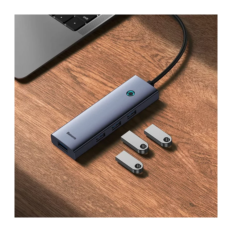 Kontrolsat - Baseus Flite USB-C Adapter (1xHdmi 4K@30Hz + 4xUsb 3.0) Gray
