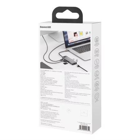 Kontrolsat - USB-C Hub Baseus Metal Gleam 8-in-1 4K 30Hz Gray Kontrolsat - USB-C Hub Baseus Metal Gleam 8-in-1 4K 30Hz Gray