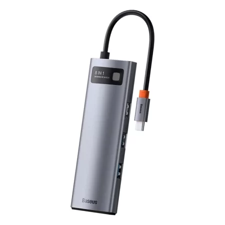 Kontrolsat - Hub USB-C Baseus Metal Gleam 8-em-1 4K 30Hz Cinza Kontrolsat - Hub USB-C Baseus Metal Gleam 8-em-1 4K 30Hz Cinza