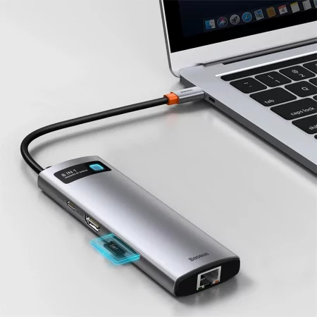 Kontrolsat - USB-C Hub Baseus Metal Gleam 8-in-1 4K 30Hz Gray Kontrolsat - USB-C Hub Baseus Metal Gleam 8-in-1 4K 30Hz Gray