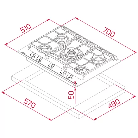 Kontrolsat - Placa TEKA - Gás - GZC 75330 XBA BK Kontrolsat - Placa TEKA - Gás - GZC 75330 XBA BK