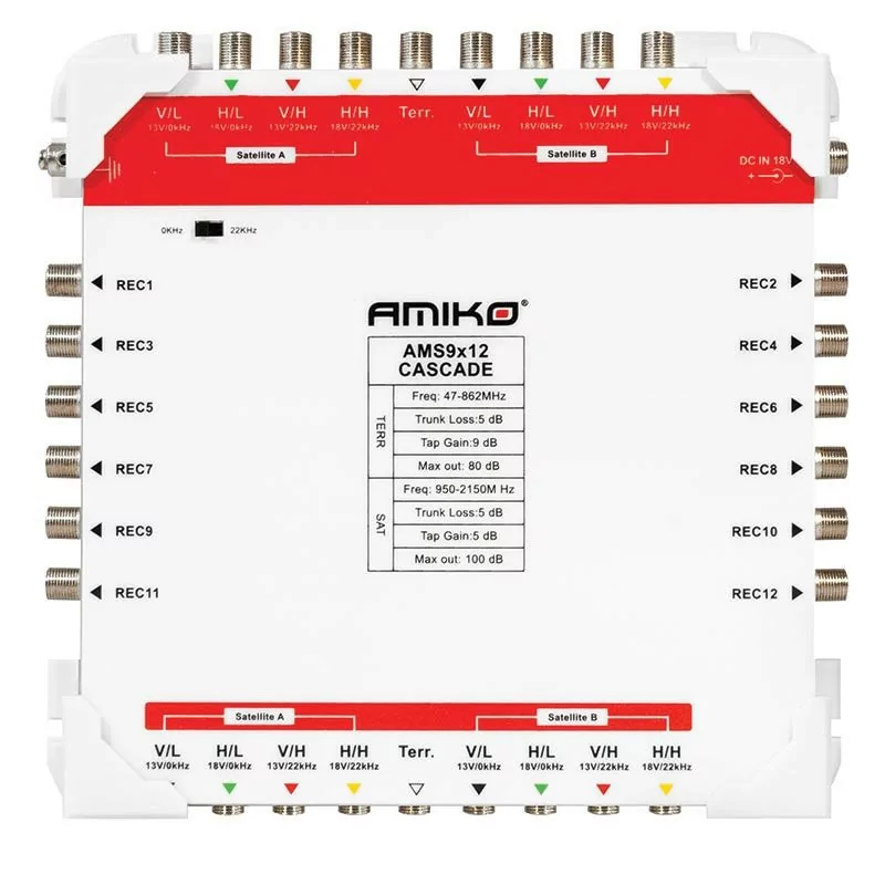 Multiswitch Cascata AMS 9X12 Amiko