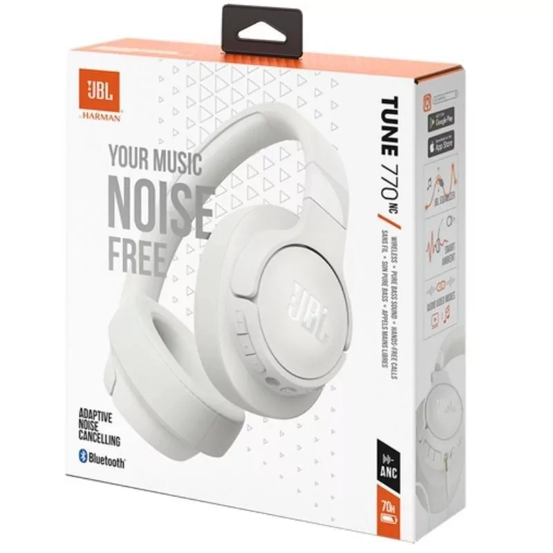 Auriculares JBL Tune T 770NC - Noise Cancelling, Bluetooth - Blanco