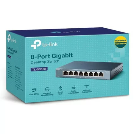 Switch de Rede TPLink - Gigabit - 8 Portas - TL-SG108