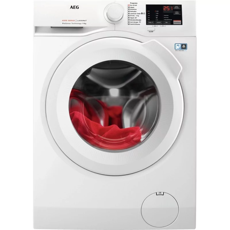 Kontrolsat - Máquina de Lavar Roupa AEG L6FBI947P - 9Kg, 1400RPM, Inverter, Classe A, Branco
