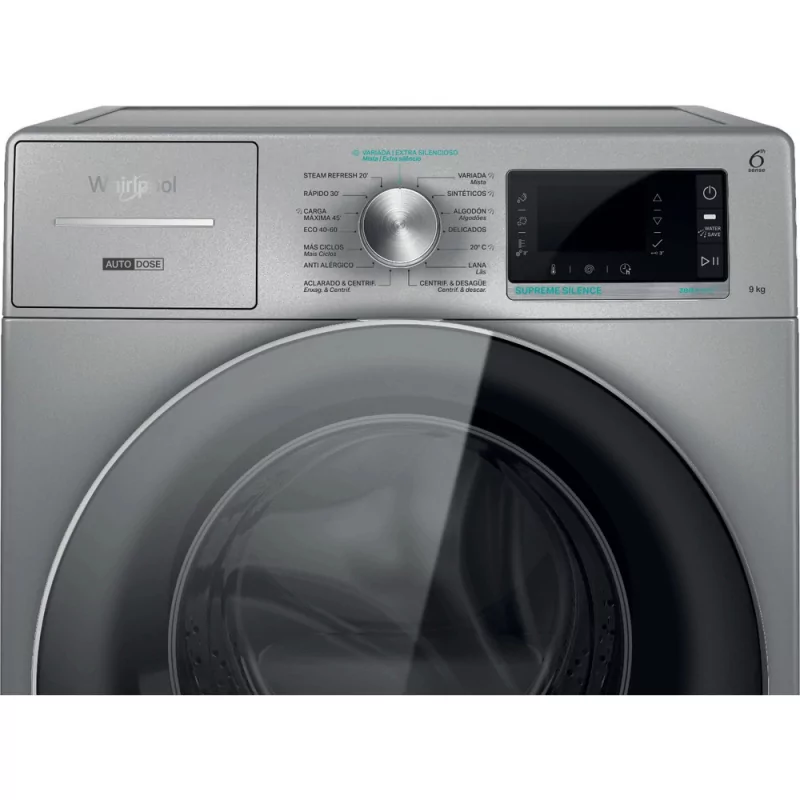 Kontrolsat - Máquina Lavar Roupa Whirlpool - 8Kg 1400rpm Inverter Look Inox - W8 W946SR SPT