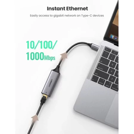 Kontrolsat - Ugreen CM199 USB-C Ethernet Adapter (Gigabit 1000Mbps - USB-C 3.1) Kontrolsat - Ugreen CM199 USB-C Ethernet Adapter (Gigabit 1000Mbps - USB-C 3.1)