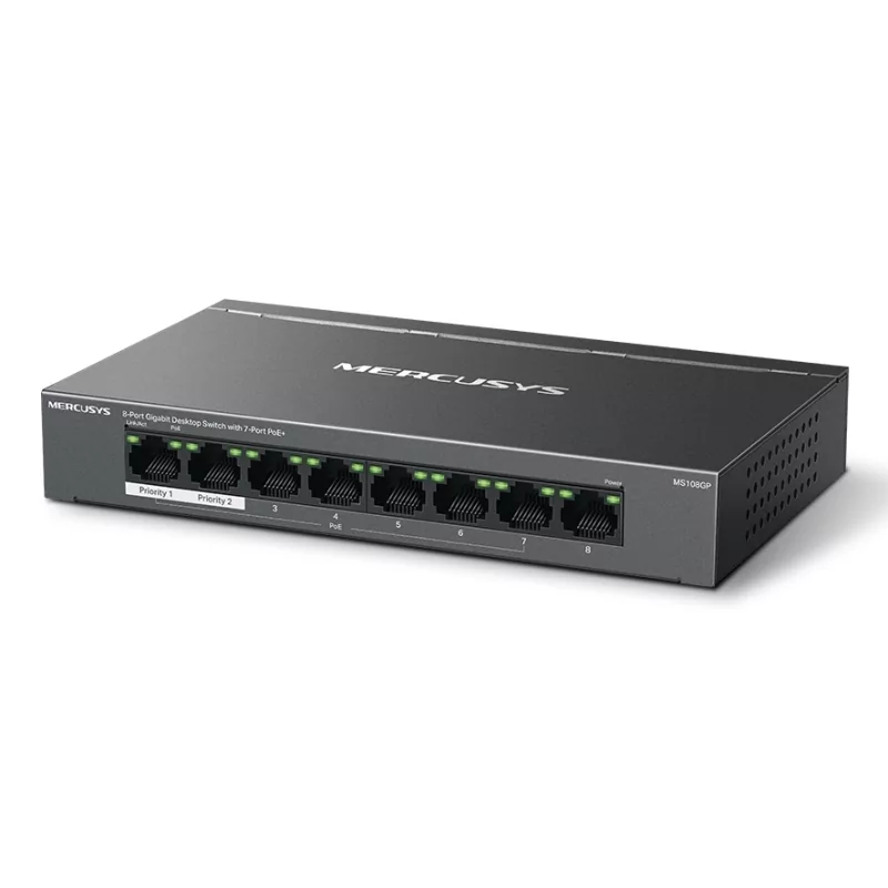 Kontrolsat - Hub Switch 8 Portas Gigabit Mercusys MS108GP