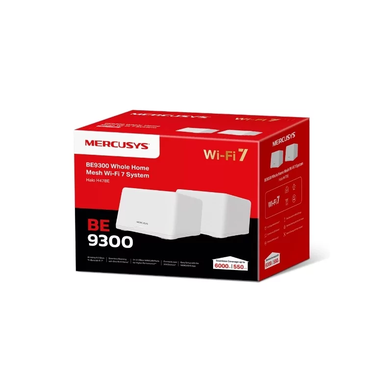 Kontrolsat - Mercusys Halo H47BE BE9300 Tri-Band WiFi 7 2.5GbE Mesh System (Pack-2)