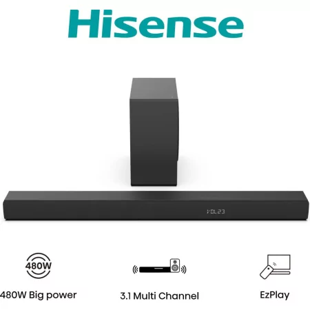 Kontrolsat - Hisense Soundbar 3.1 - Soundbar + Subwoofer - 480W - HS3100 Kontrolsat - Hisense Soundbar 3.1 - Soundbar + Subwoofer - 480W - HS3100