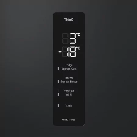 Kontrolsat - LG GBV7270DEV Fridge Freezer (387L - Class D - Black) Kontrolsat - LG GBV7270DEV Fridge Freezer (387L - Class D - Black)