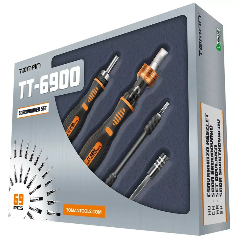 Kit de Ferramentas TT6900 - Profissional Bit Toman - 69pcs