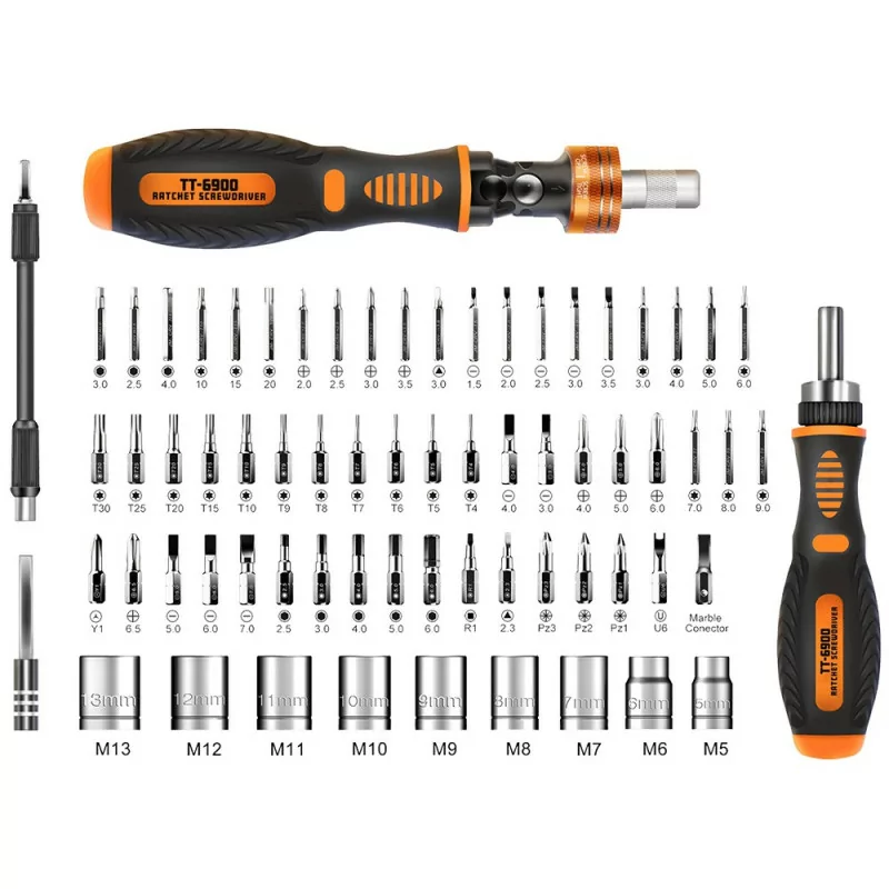 Kit de Ferramentas TT6900 - Profissional Bit Toman - 69pcs