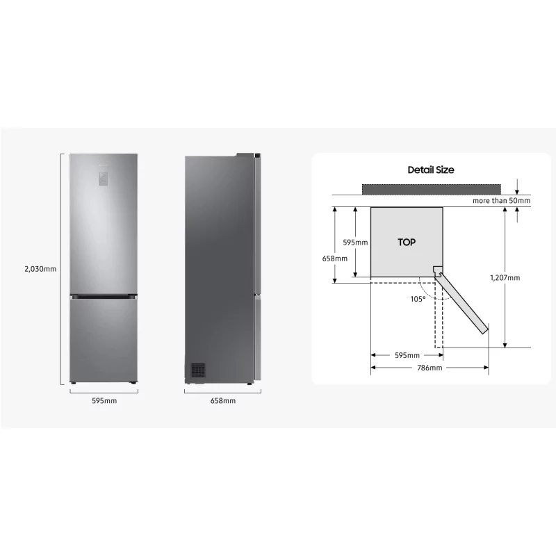 Kontrolsat - Samsung RB34C600DSA Fridge Freezer (344L - Class D - Inox)