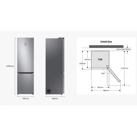 Kontrolsat - Samsung RB34C600DSA Fridge Freezer (344L - Class D - Inox)