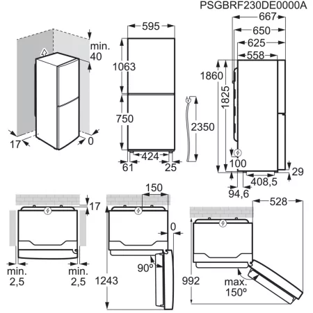 Kontrolsat - AEG RCB632E9MU Fridge Freezer (330L - Class E - Inox) Kontrolsat - AEG RCB632E9MU Fridge Freezer (330L - Class E - Inox)