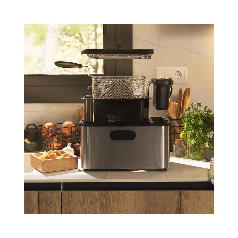 Kontrolsat - Fritadeira a óleo Cecotec - ( 3270 W - Filtro - Inox ) Cleanfry Luxury 4000