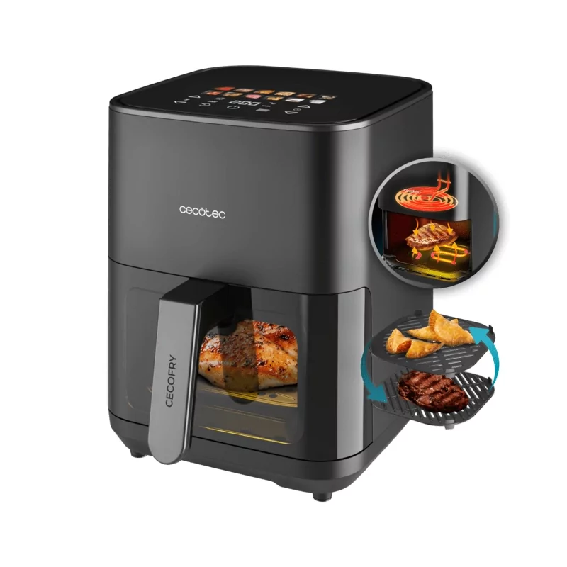 Kontrolsat - Air Fryer Cecotec Cecofry&Grill Duoheat 4000 - (4 L - 1900 W - Black) Kontrolsat - Air Fryer Cecotec Cecofry&Grill Duoheat 4000 - (4 L - 1900 W - Black)