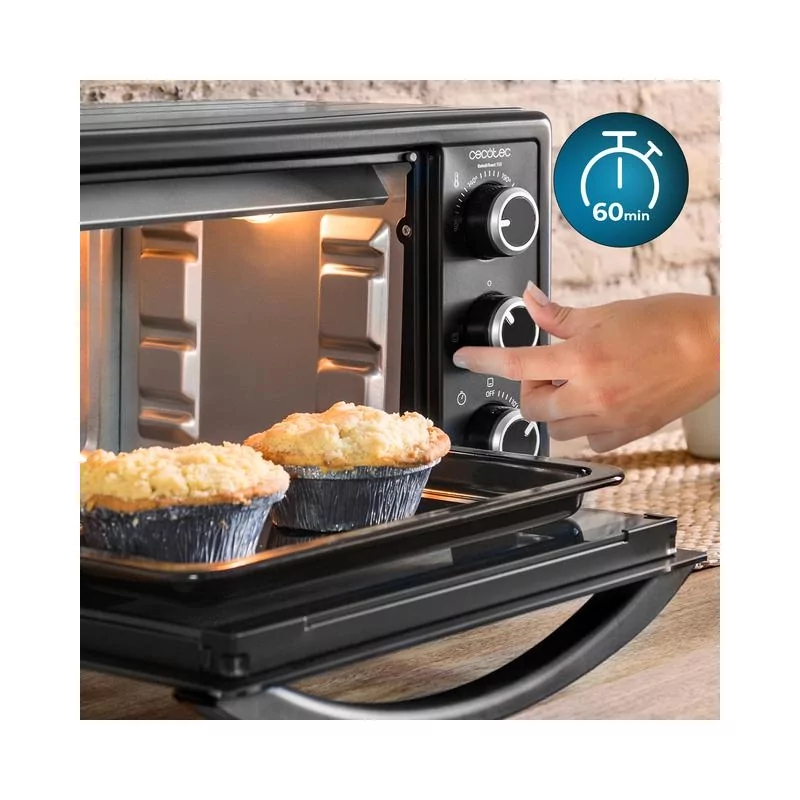 Kontrolsat - Mini Forno Cecotec - ( 23L - 1500 W - 230°C - Preto ) Bake&Toast