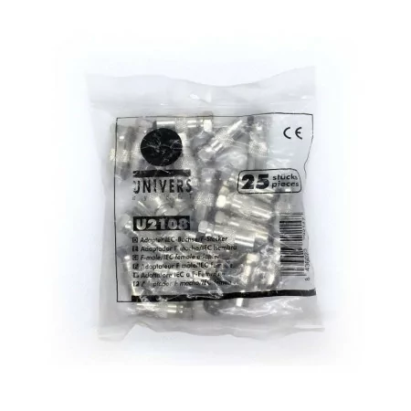 Adaptador F Macho p/ IEC Fêmea Daxis UN2108 - Pack de 25 Unidades