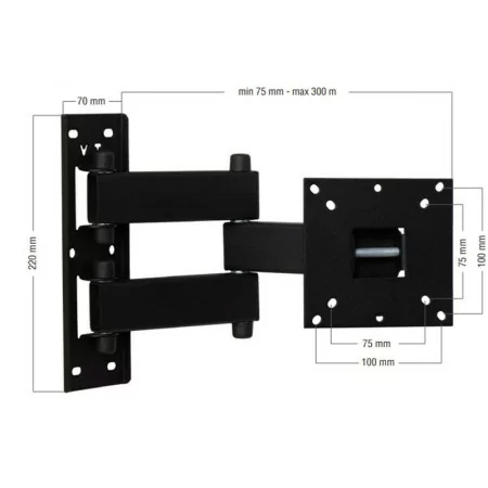 Vontech TV Support - 10" to 27" - Double Rotating Arm